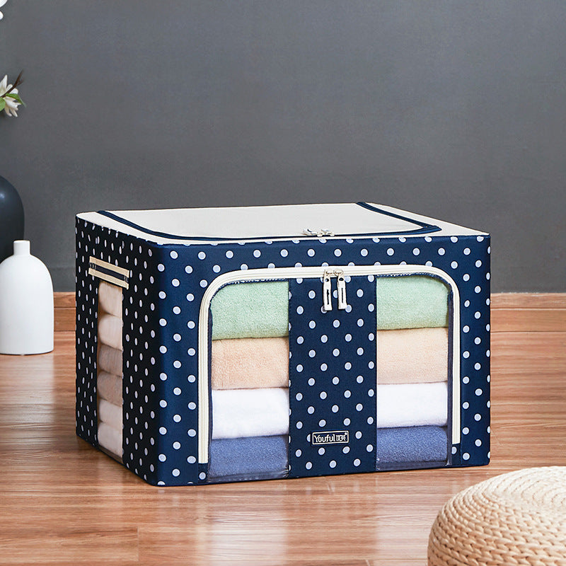 Double window fabric folding storage storage box