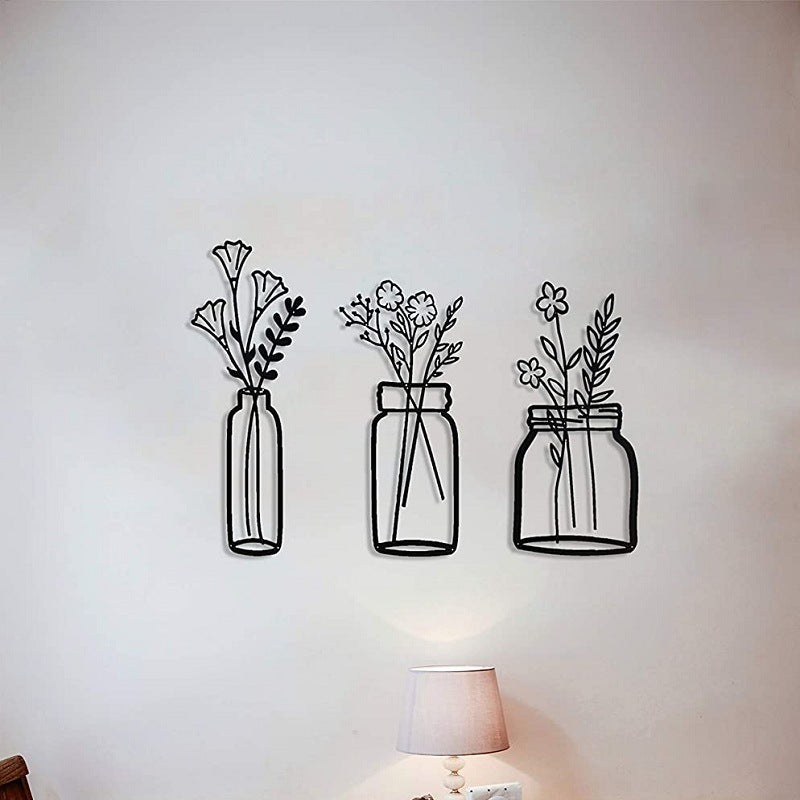 Flower Silhouette Wall Decoration Metal Wall Hanging Silhouette Art Decoration