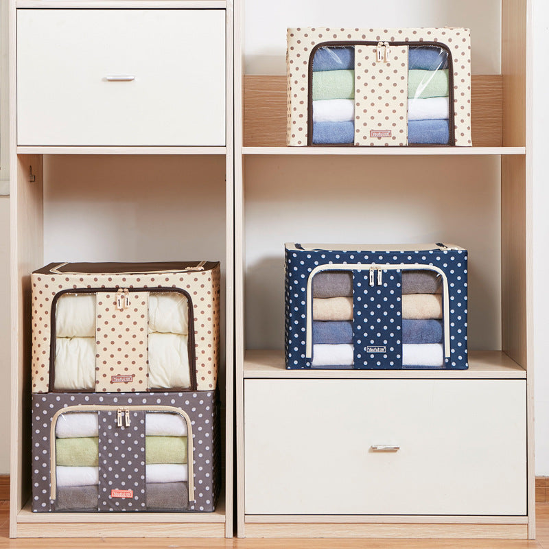 Double window fabric folding storage storage box