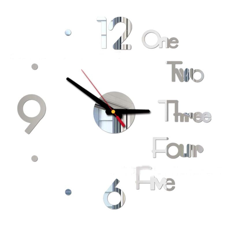 Wall Clock Metal Quartz Watch Clocks 3d Diy Home Decoration Acrylic Mirror Stickers Modern Needle