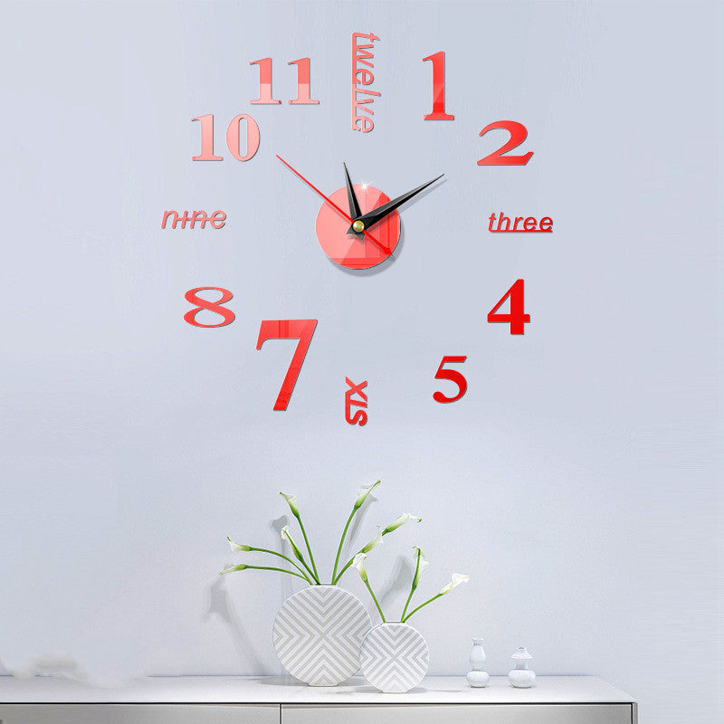 3D Decorative Clock Acrylic Digital Mirror Hanging Clocks