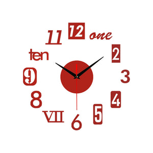 Creative English Numbers Living Room Background Decoration Wall Stickers Clocks