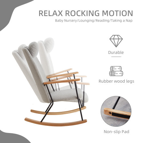 Modern Rocking Chairs Upholstered Chairs Comfortable Side Chairs For Children's Rooms, Bedrooms, Living Rooms