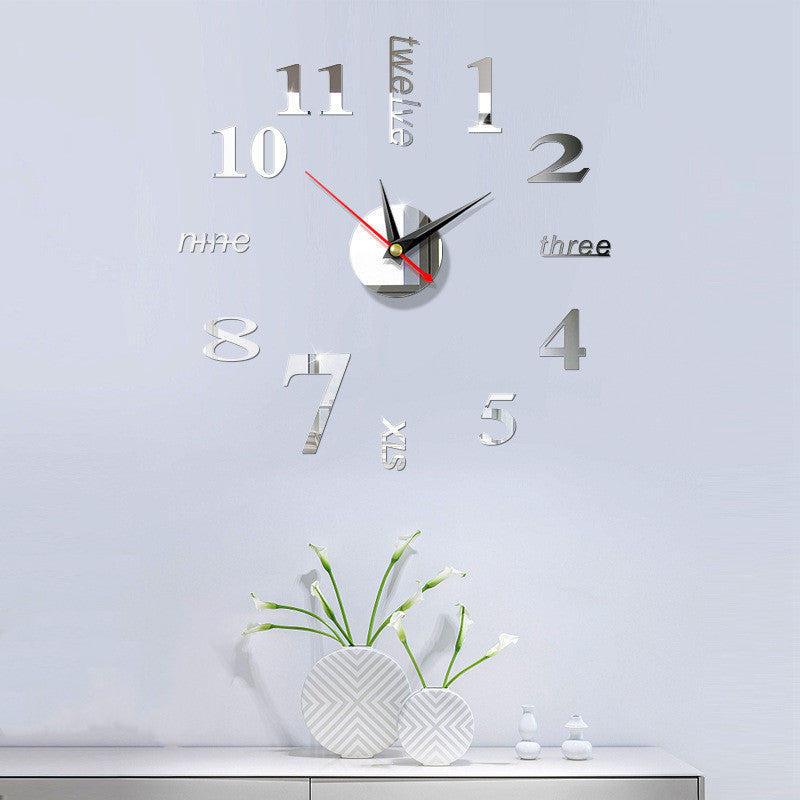 3D Decorative Clock Acrylic Digital Mirror Hanging Clocks