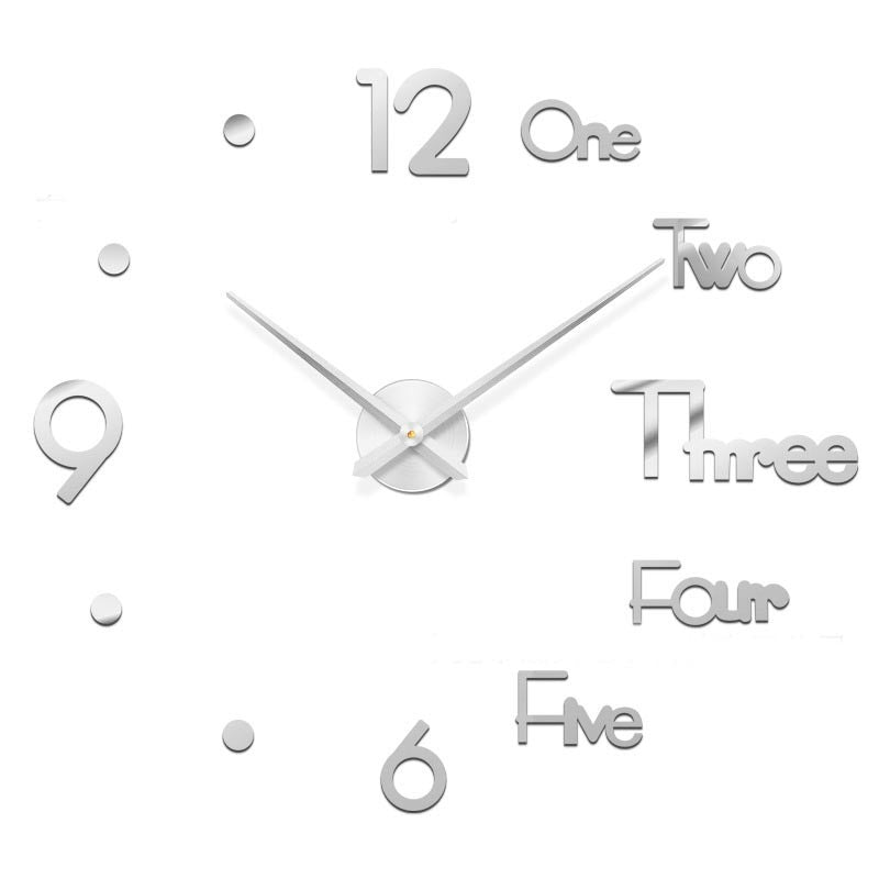 Wall Clock Metal Quartz Watch Clocks 3d Diy Home Decoration Acrylic Mirror Stickers Modern Needle