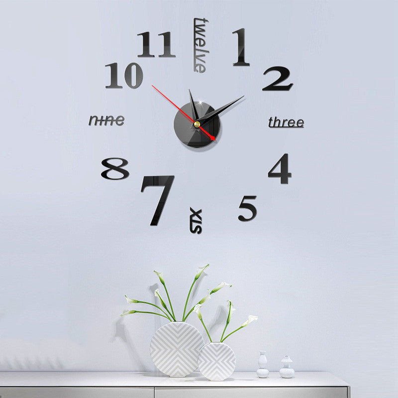 3D Decorative Clock Acrylic Digital Mirror Hanging Clocks