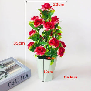 17 Flowers Tea Rose Artificial Flower Potting Decoration