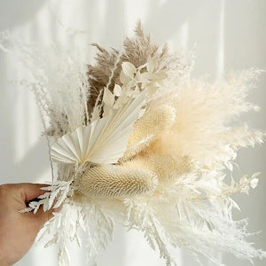 Dried Pampas Grass Decoration, Dry Flowers Bouquet Set for Living Room,Vase Arrangement,Wedding Bouquet Floral Home Decor