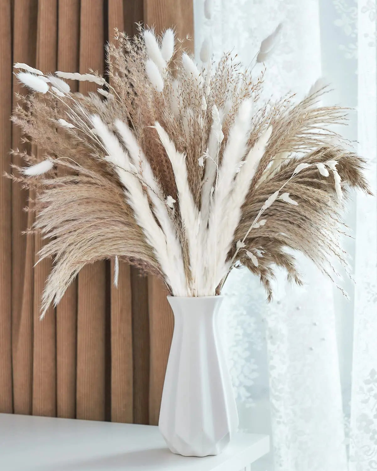 Dried Pampas Grass Decoration, Dry Flowers Bouquet Set for Living Room,Vase Arrangement,Wedding Bouquet Floral Home Decor