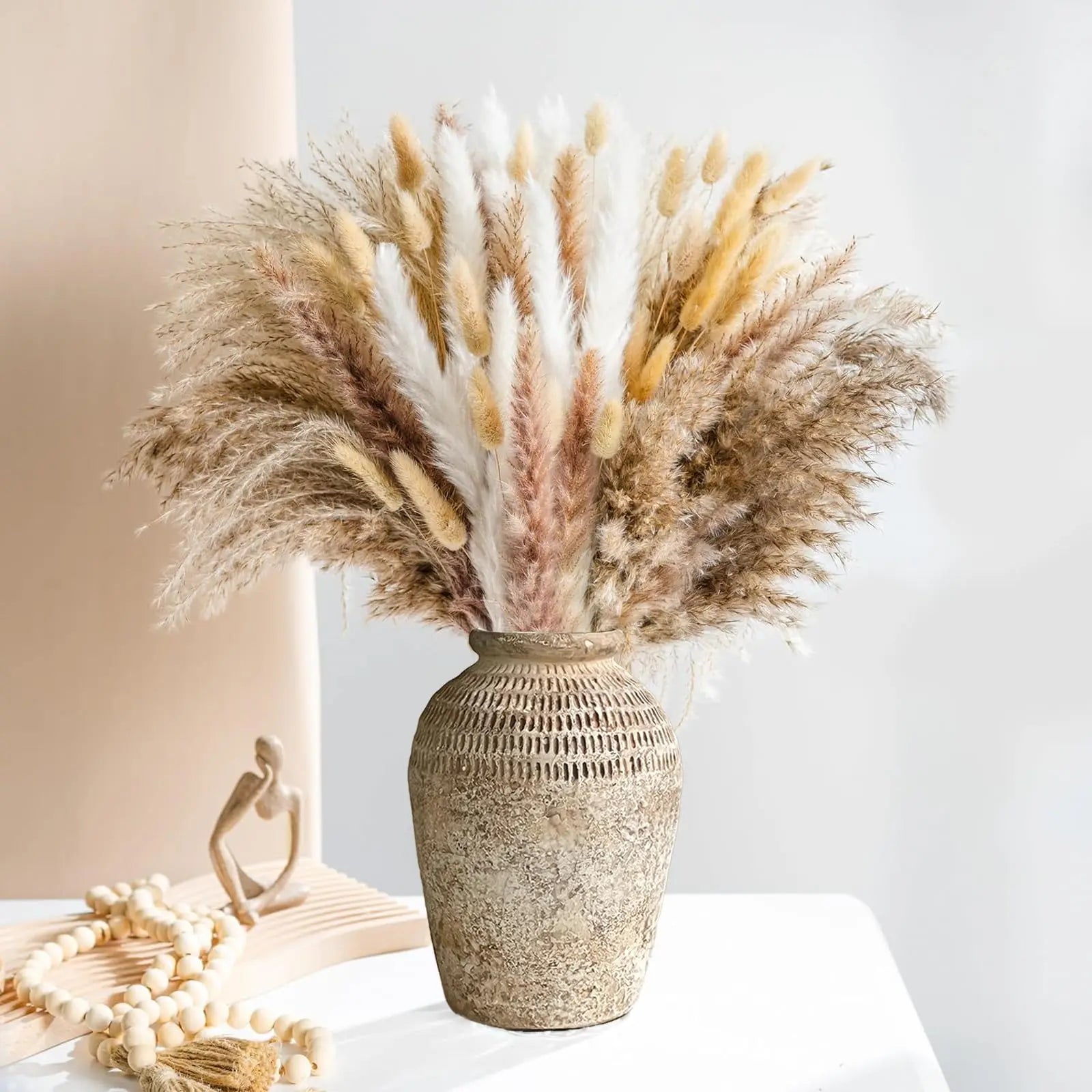 Dried Pampas Grass Decoration, Dry Flowers Bouquet Set for Living Room,Vase Arrangement,Wedding Bouquet Floral Home Decor