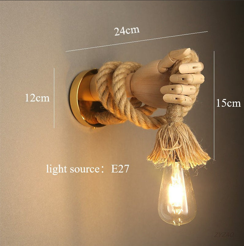 Wooden Bedside Wall Lamp Led European Creative Indoor Light