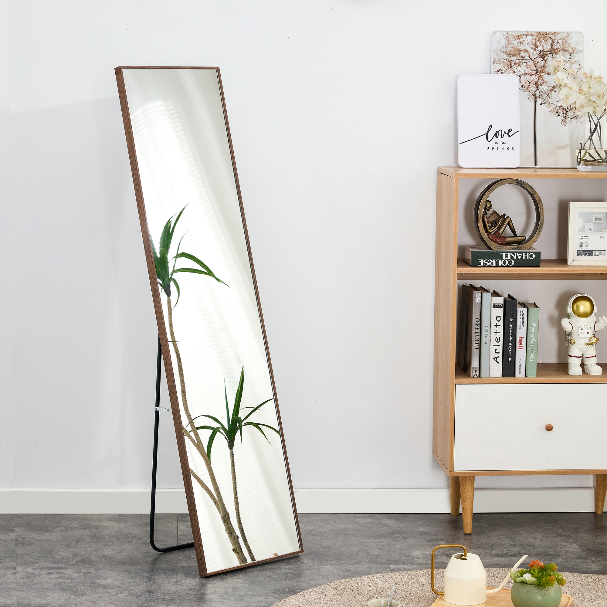 The Fourth-generation Packaging Upgrades Brown Solid Wood Frame Full-length Mirrors, Vanity Mirrors, Decorative Mirrors, And Floor-to-ceiling Mirrors Unavailable Platforms- AliExpress