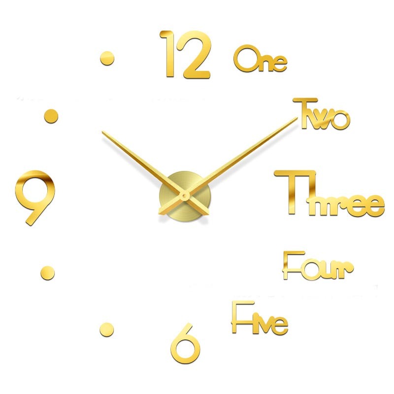 Wall Clock Metal Quartz Watch Clocks 3d Diy Home Decoration Acrylic Mirror Stickers Modern Needle